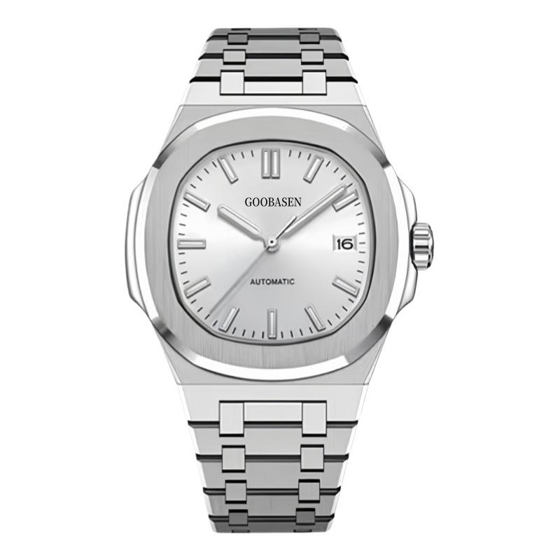 Cooperson's hoogwaardige waterdichte en ultradunne herenhorloge datum imitatie mechanisch horloge