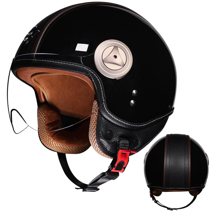 With Endoscopic Retro Helmet, Unisex In All Seasons, Three-quarters Motorcycle, Electric Bike Riding
