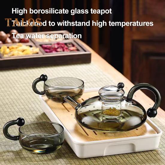 Glass Tea Pot with Removable Tea Brewer Filtration Heat Resistant Glass Teapot for Loose Leaf Tea Stove Microwave Safe BPA-Free Tea Infuser Pitcher