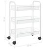 Kitchen Trolley 3 Tier White 46 x 26 x 64 cm Iron
