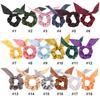 Chiffon Silk Scrunchies Set, 18 Pcs Solid Color Bow Ponytail Holders, Rabbit Ear Bowknot Hair Accessories for Women and Girls
