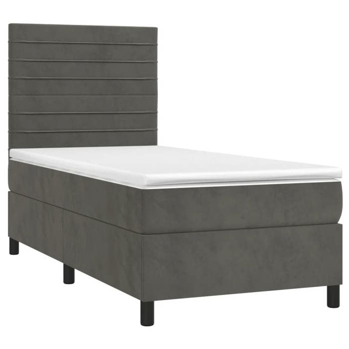 VidaXL Sommier à Lattes de Lit avec Matelas LED, Lit Rembourré, Lit Simple, Lit Adulte de Chambre à Coucher Intérieur, 3136156