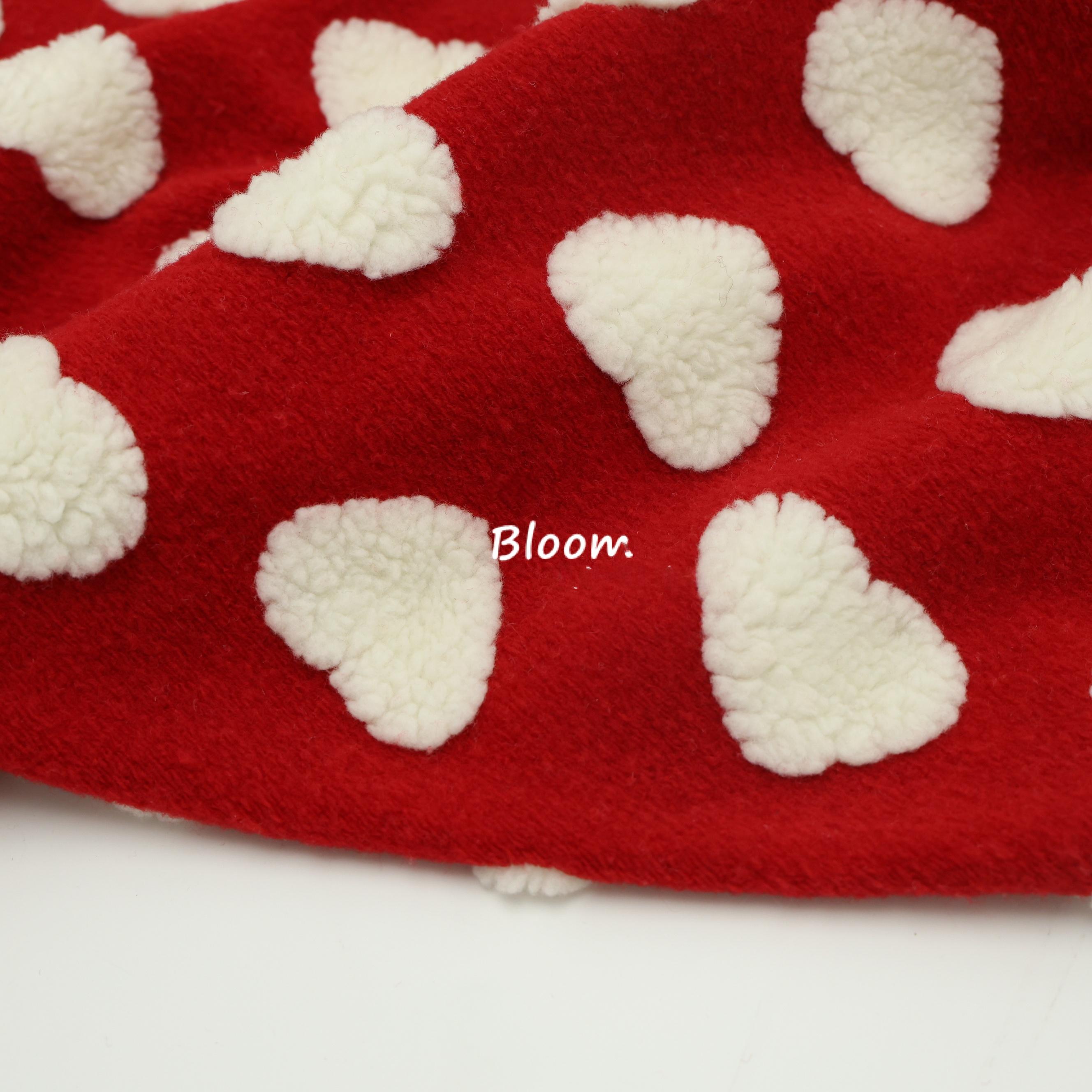 

Soft Elastic Furry Knitted Fabric Heart Patterned DIY Home Decor Crt Material Chinese Sle Winter Season Polyester