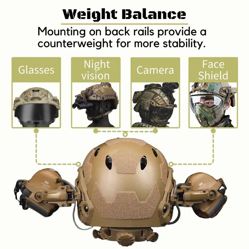 Helmet Rail Adapter For PELTOR ComTac Airsoft Shooting Accessories Headset Mount Fit Ops Core ARC Team Wendy MLOK Rail