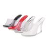 Transparent Crystal Heel High Heel Sandals Fairy Wind Fine Heel Fish Mouth Cool Slippers Summer Model Catwalk Sexy
