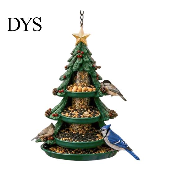 Weihnachtsthema Gartenvogelfutterspender Schneemann Hängender Futterspender, Harz Dekorativ Wild Wetterfest Langlebig Dekoration für Vögel Schmuckstück Hof Terrasse Balkon, Christmas Tree