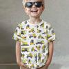 Summer Round Neck Vehicle Themed 3D Printed Top Fashionable Casual Short Sleeved Children's Boy T-shirts