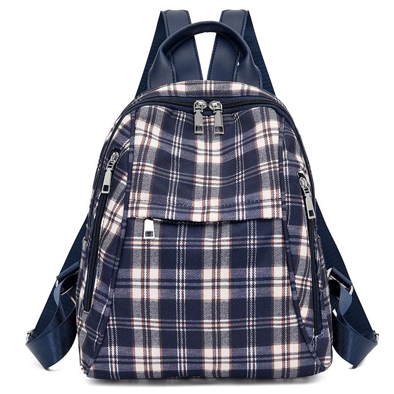 Campus Retro Plaid Backpack Junior Senior High School Student Schoolbag Girls Large Capacity Class Book Bag