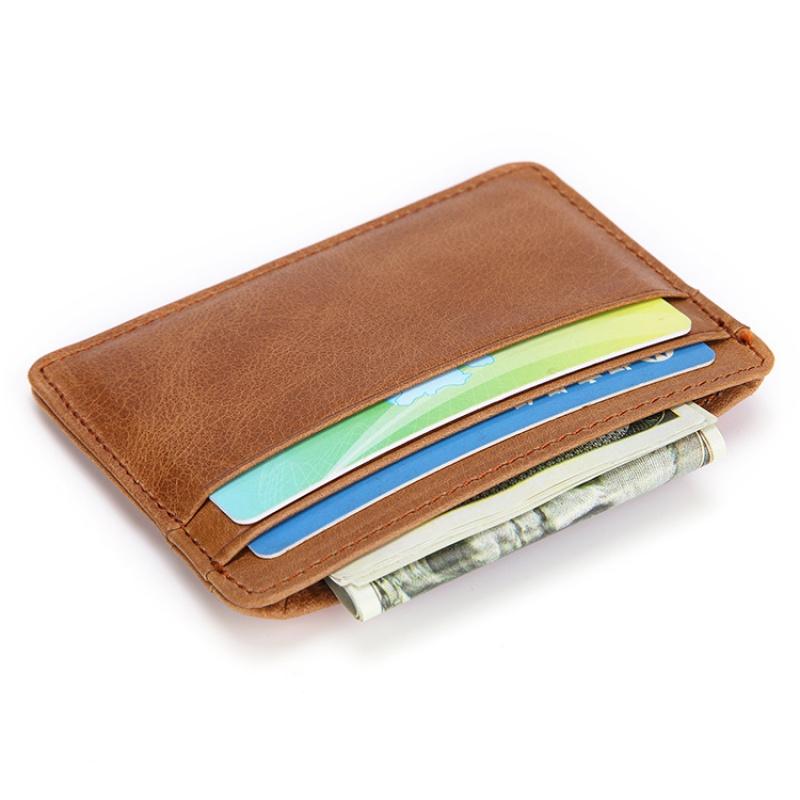 Cow Leather Men's Card Bag Coin Purse Slim Credit Card Holder Wallet For Men and Women ID Card Pocket