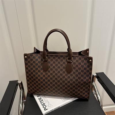 Retro Printing New Fashion Simple Large Capacity Tote Bag Trendy Hand Carry Commuter Women Tote Bag