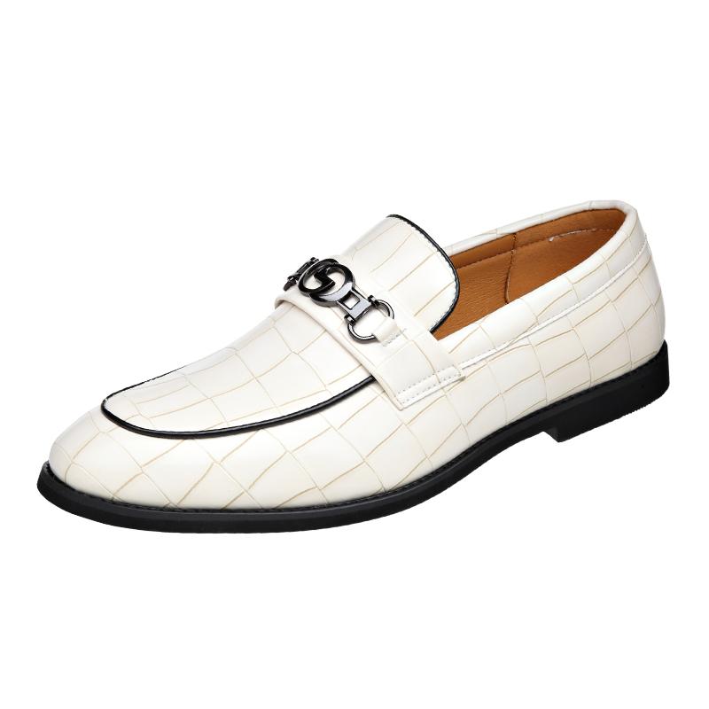 

Классические мужские кожаные повседневные туфли для интервью, рабочие туфли для поездок на работу, мягкие мужские мокасины с противоскользящей подошвой, универсальные коричневые 48 белый