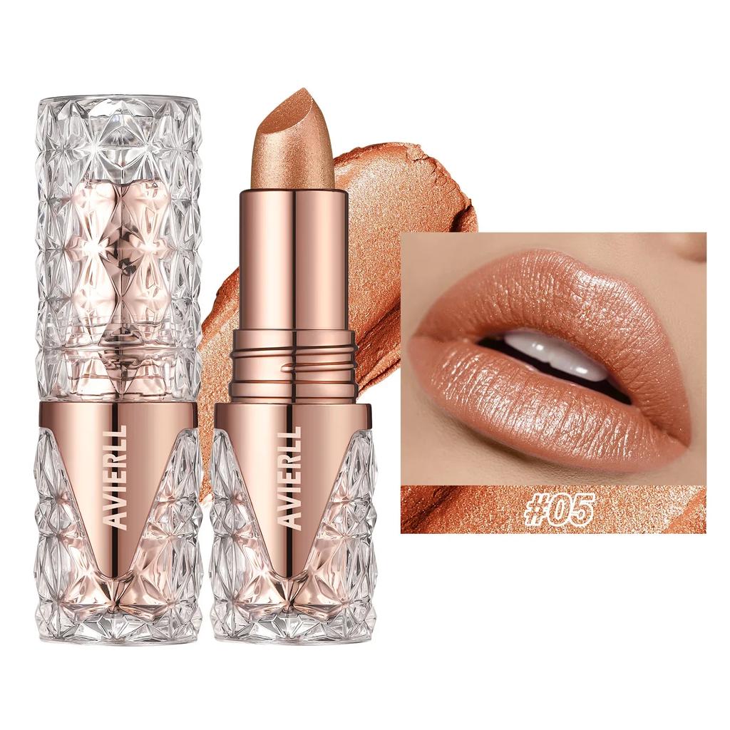 Perleťová rtěnka s jemným třpytem, hydratační hedvábná mořská panna, růžová, dlouhotrvající voděodolný lesk na rty, make-up na rty
