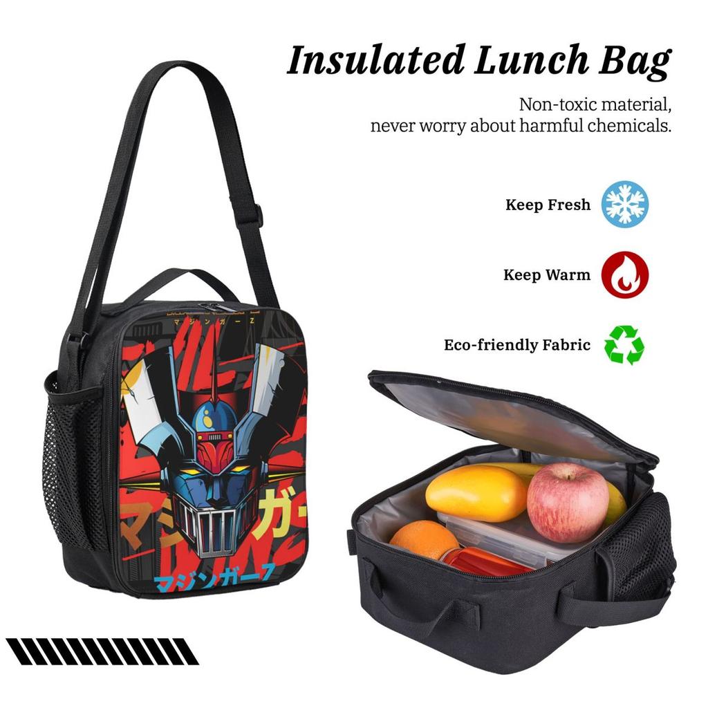 3Pcs Mazingers Accessories Backpack Set for Boy Girl Pen Bags Bookbag Sets with Lunch Box For School Students Knapsack