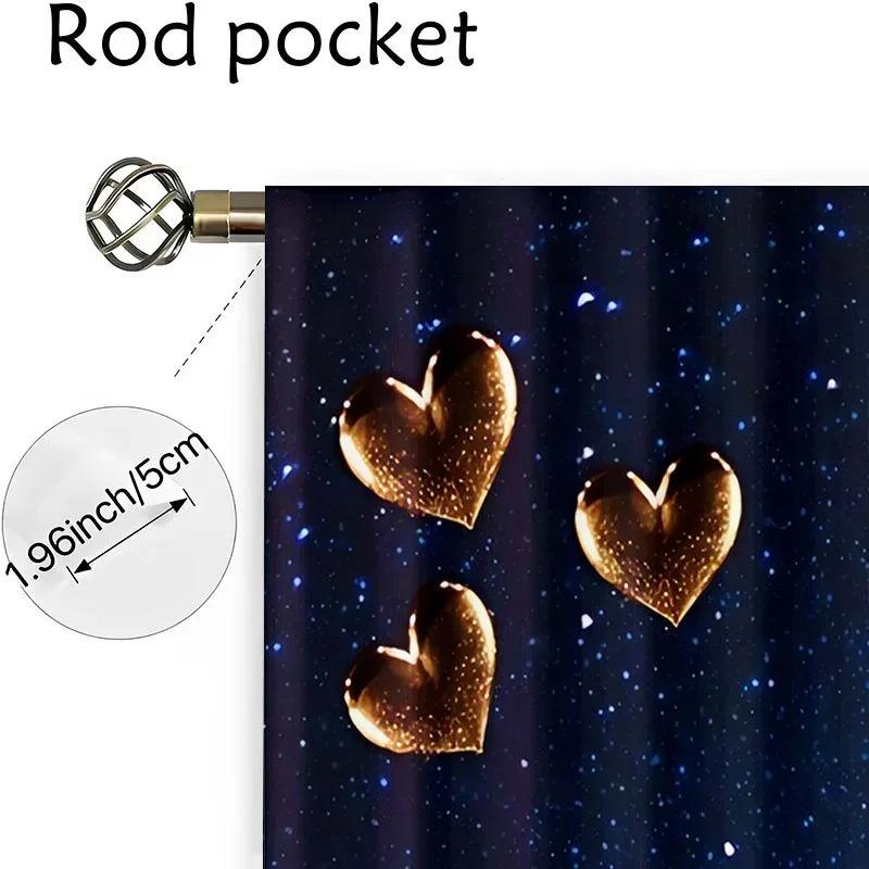 Starry Night Butterfly Themed Printed Curtains Pole Bag Bedroom Living Room Home Decoration Made Of Polyester Area Window Treatment