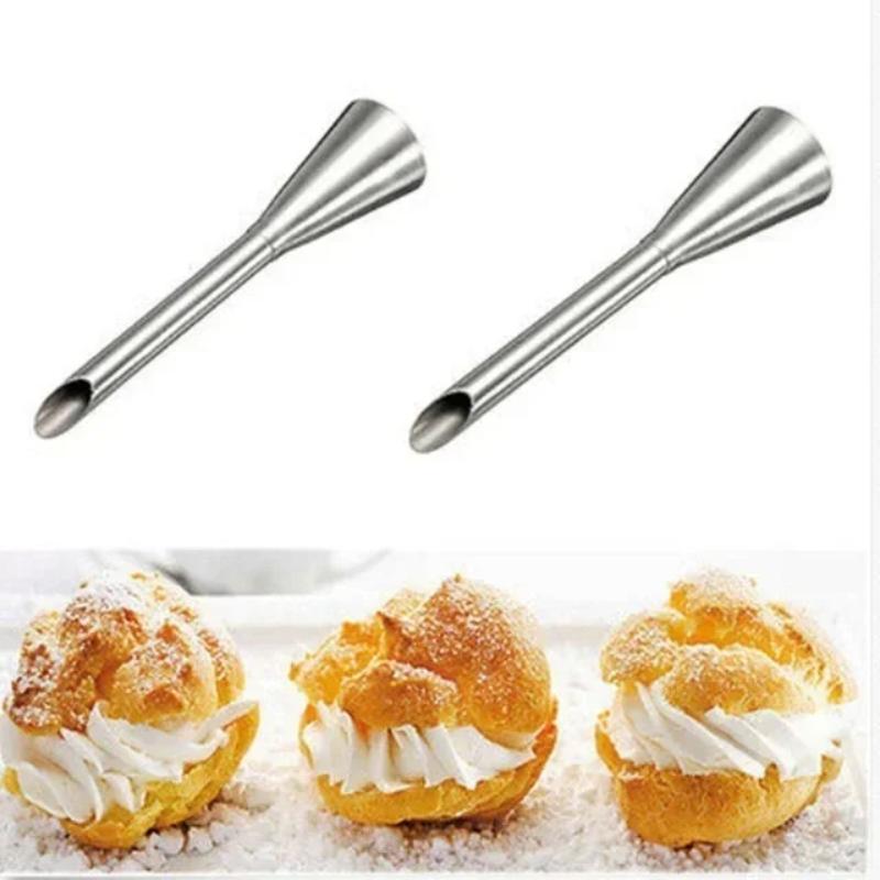 Kitchen Baking Tools Handmade DIY Long Puffs Syringes Pastry Nozzle Tip Set Stainless Steel Cream Puff Icing Piping Nozzle Tools