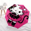 Hello Kitty,Black Version Automatic Folding Umbrella-Simple 8-Rib Design, Bright Cartoon Pattern, Durable Iron Frame, Suitable For Travel, O