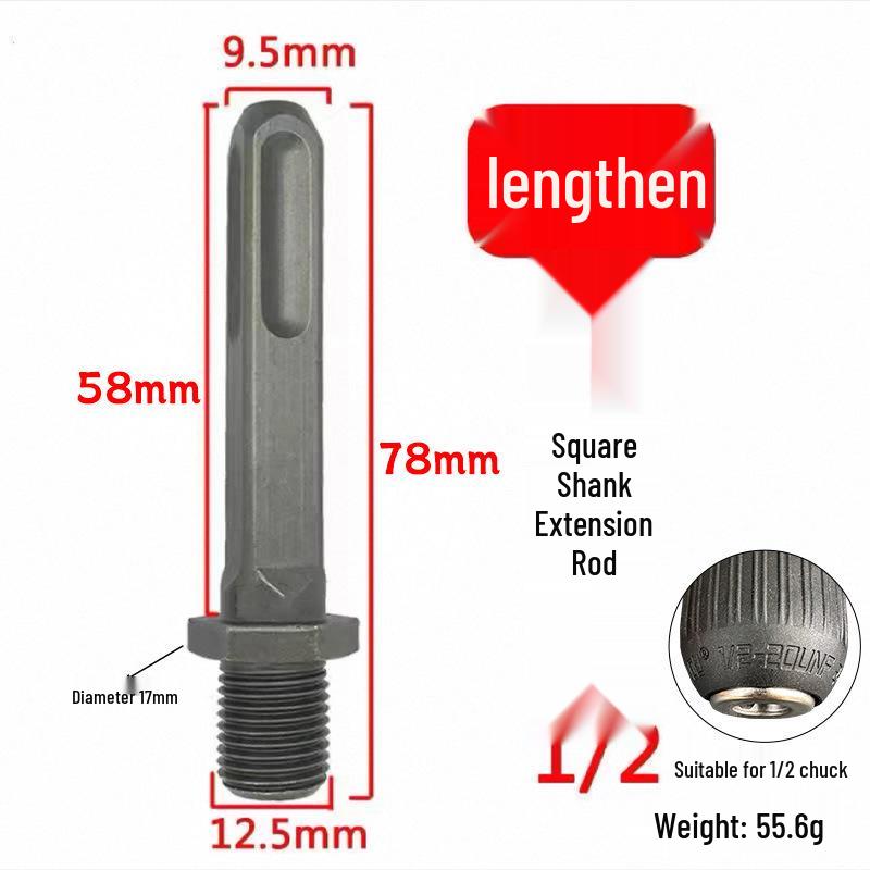 Electric Drill Chuck Adapter for Pneumatic Hammer: Square, Round, Hex Handles