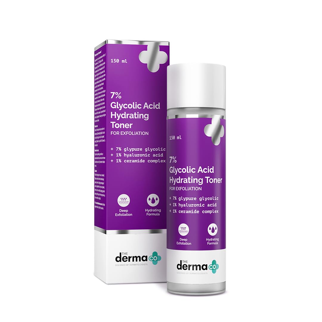 

The Derma Co 7 Percent Glycolic Acid Hydrating Toner For Face Body Underarms Scalp Glowing Skin 150 ml Daily Care