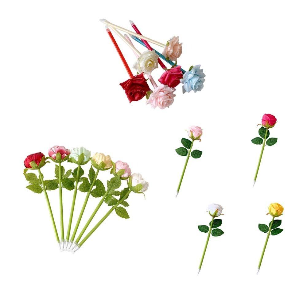 Writing Smoothly Neutral Gel Pens Fake Rose Signature Pen Artificial Flowers Ballpoint Pen  Ladies