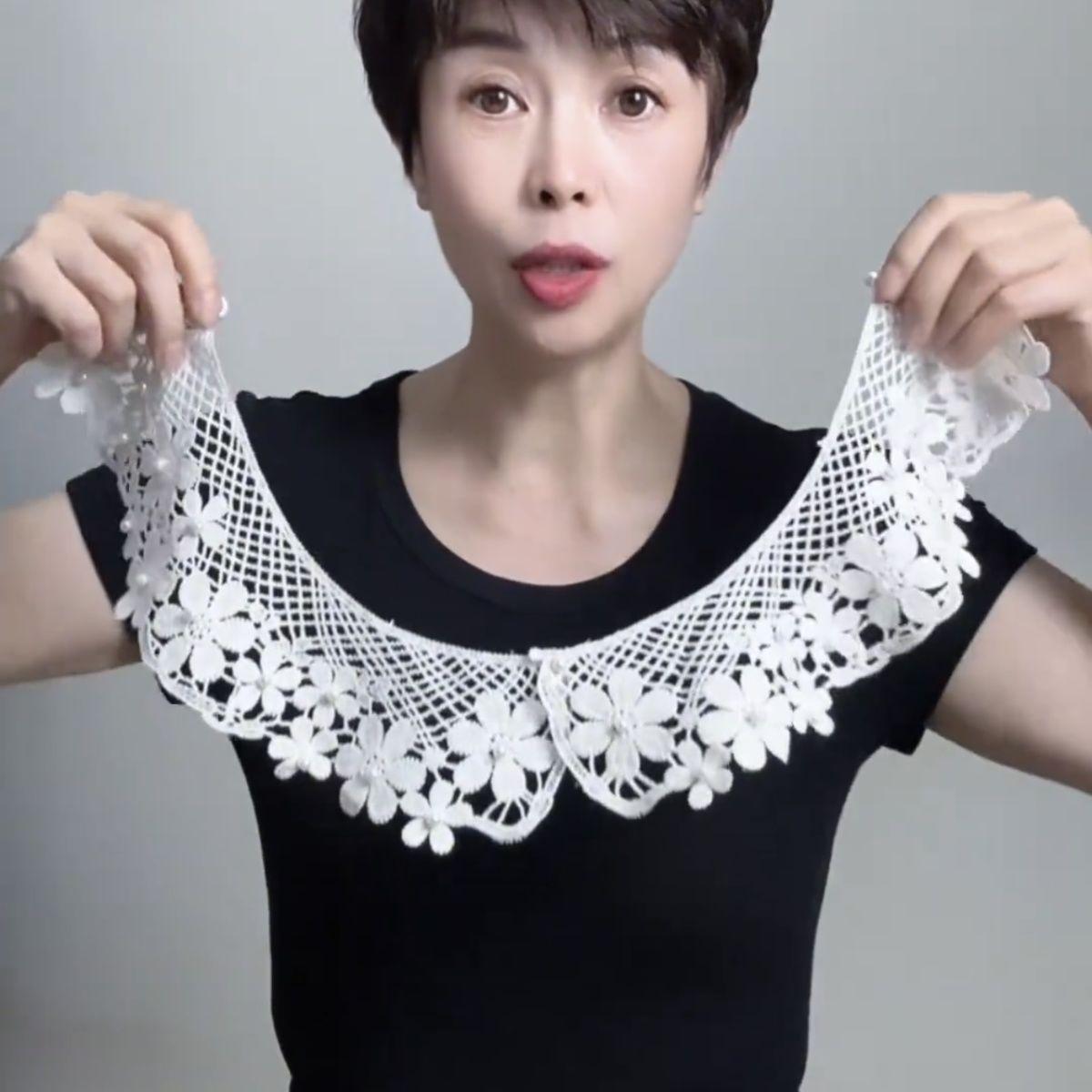 

Универсальный кружевной воротник-ложный женский платок кружево замедляет старение темперамент лето тонкий