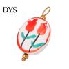 Versatile Jewelry Charm Handmade Ceramic Necklace Pendant, Star Fish Flower Charms with Golden Plated Pendant Findings, Ocean Theme for DIY