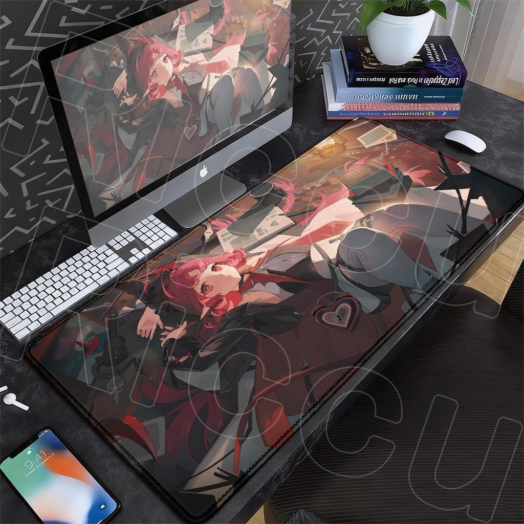 NonSlip Rubber Base Gaming Rug Large Pc Office Accessories Arknights Kawaii Anime Girl Nymph Mouse Pad Xxl Desktop Speed Carpet