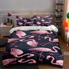 Pink Flamingo Pattern Bedding Duvet Cover Sets Duvet Covers Pillowcases Gifts (1 * Duvet Cover 2 * Pillowcases, Without Duvet Insert)
