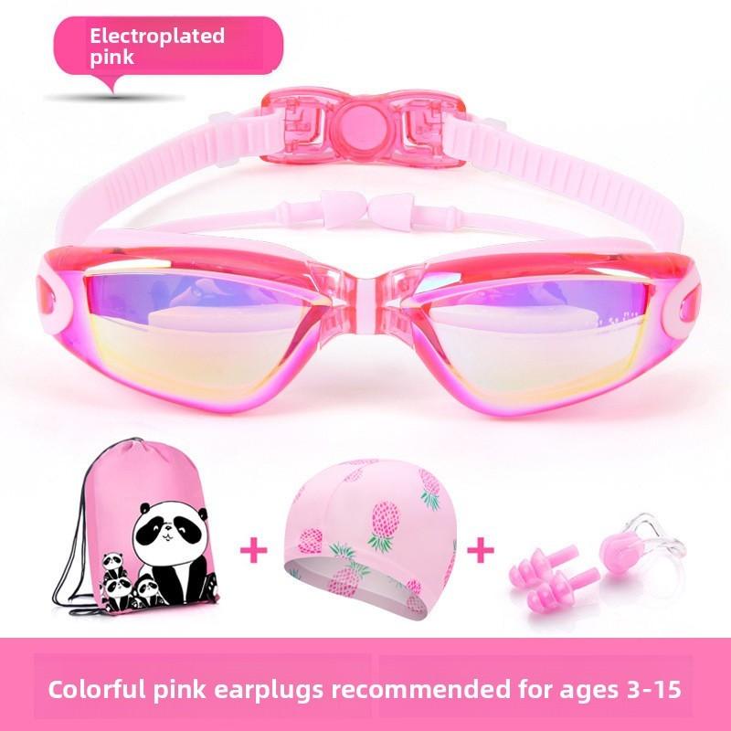 Kinder Anti-Beschlag Schwimmbrillen und Badekappe Set Für Kinder Pool Sicherheit Und Wasserdichtes Design