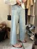 2025 Summer Plus Size Women's Ice Silk Wide-Leg Tencel Jeans