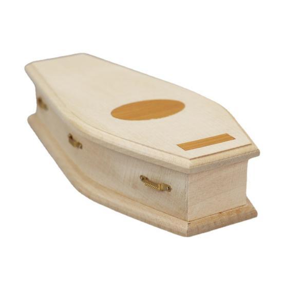 Dollhouse Coffin High Simulation Scene Model 45669 Scale Miniature Wooden Coffin