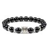 Herren Retro Obsidian Perlenarmband - Trendiges, Nischen-Design für Glück.