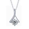 Zircon Micro-Inlaid Collarbone Chain Necklace Simple Imitation Moissanite Pendant Women'S Jewelry