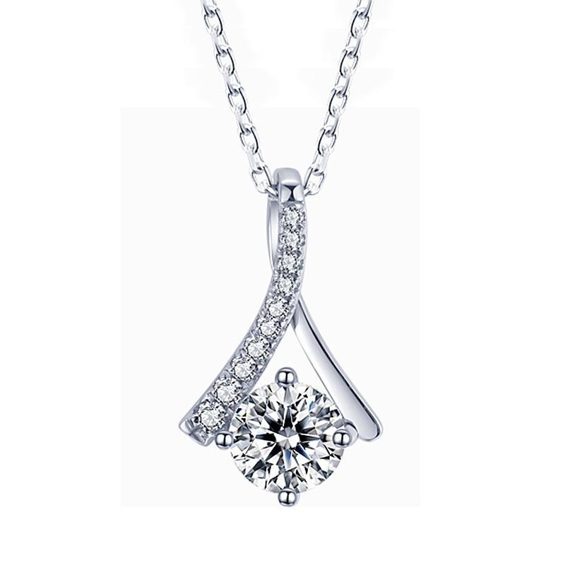Zircon Micro-Inlaid Collarbone Chain Necklace Simple Imitation Moissanite Pendant Women'S Jewelry