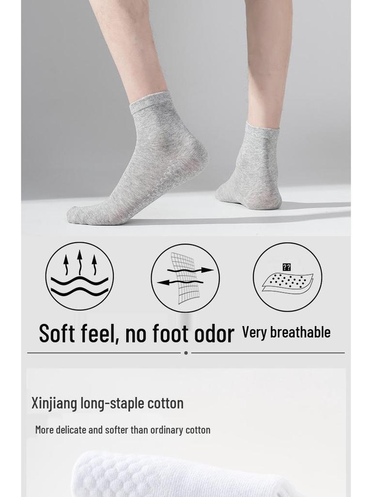 Men's Grade 10A Antibacterial Breathable Sweat-Absorbent Odor-Resistant Mid-Calf Socks for Autumn/Winter