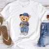 Bossy Bear Women's Printed Street T-Shirt Short Sleeve Casual Style Summer Casual Cute Women's Cartoon Fun Pattern Fashion Top