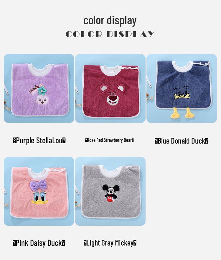Cartoon Baby Bib & Washcloth Set: Waterproof, Stain-proof, for Face Wash, Rinsing, & Toothbrushing