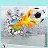 Kids Bedroom Wall Art Sticker With Fire Basketball Pattern Pvc Selfadhesive For Decor
