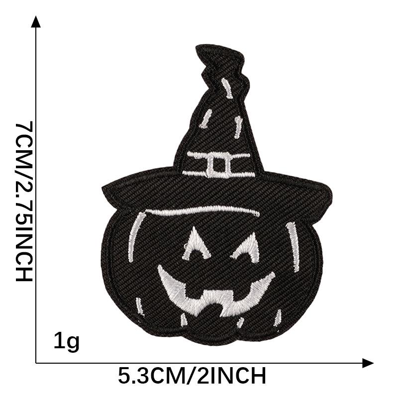 Patch Brodé Chat Squelette d'Halloween - Accessoire Vêtement DIY