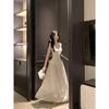 French Pure Waist Pinched White Polka Dot Suspender Dress Women's Summer Pure Desire Temperament Waist Thin Dress