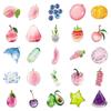 50 Transparent Waterproof PET Stickers - Colorful Fruit & Food Designs for Water Bottles