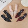 Sandale de Lux Strălucitoare cu Strass Femei Vară Sexy Plasă Vârf Ascuțit Slingbacks Toc Subțire Înalt Pantofi Eleganti pentru Petrecere