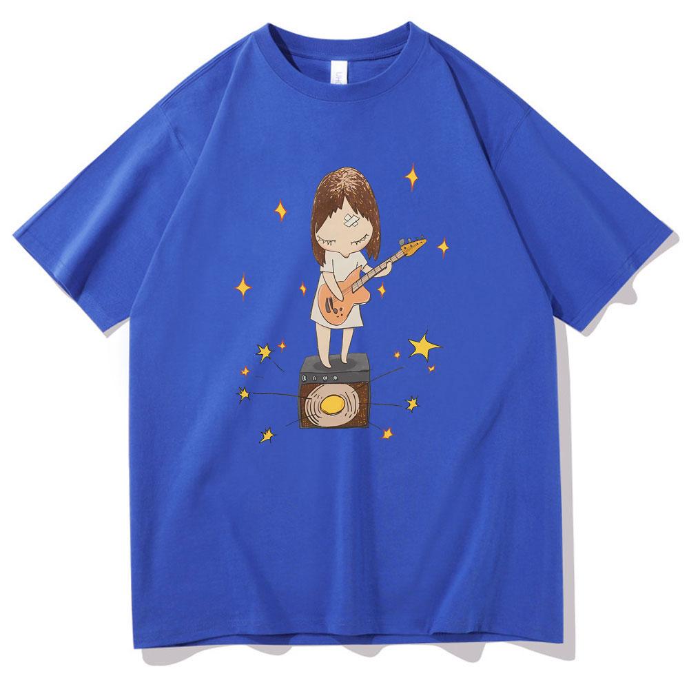 Yoshitomo Nara Guitar Gurl Print Tshirt Men Women Fashion Cartoon Oversized Short Sleeve Tshirt Unisex Casual Vintage T Shirts