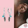 Vente Boucle d'oreille Ton Argent Pour Femmes Boucles d'oreilles Puces Plume Boucles d'oreilles Convient aux Boucles d'oreilles Originales Bijoux Fins JoyasTrendy Puce