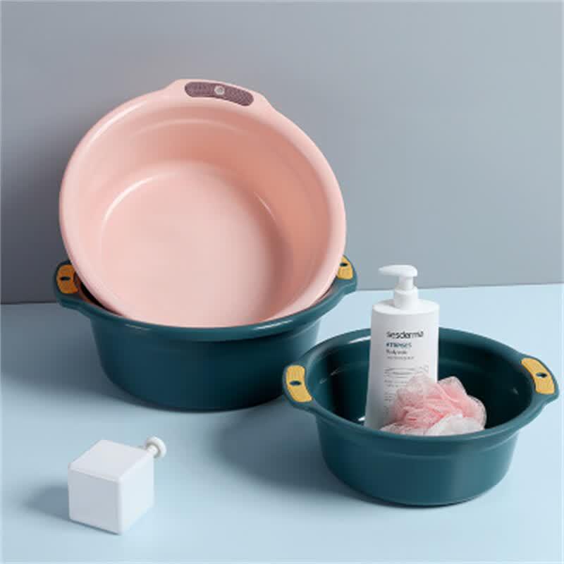 Color-block Plastic Washbasin Set
