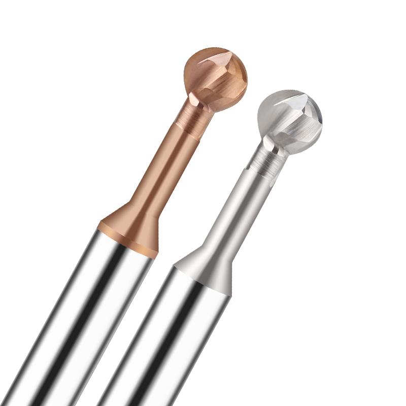 Extended Lollipop Ball Cutter Tungsten Steel Ball Head T-shaped Milling Cutter for Aluminum Coating Coated Carbide Arc R3R4