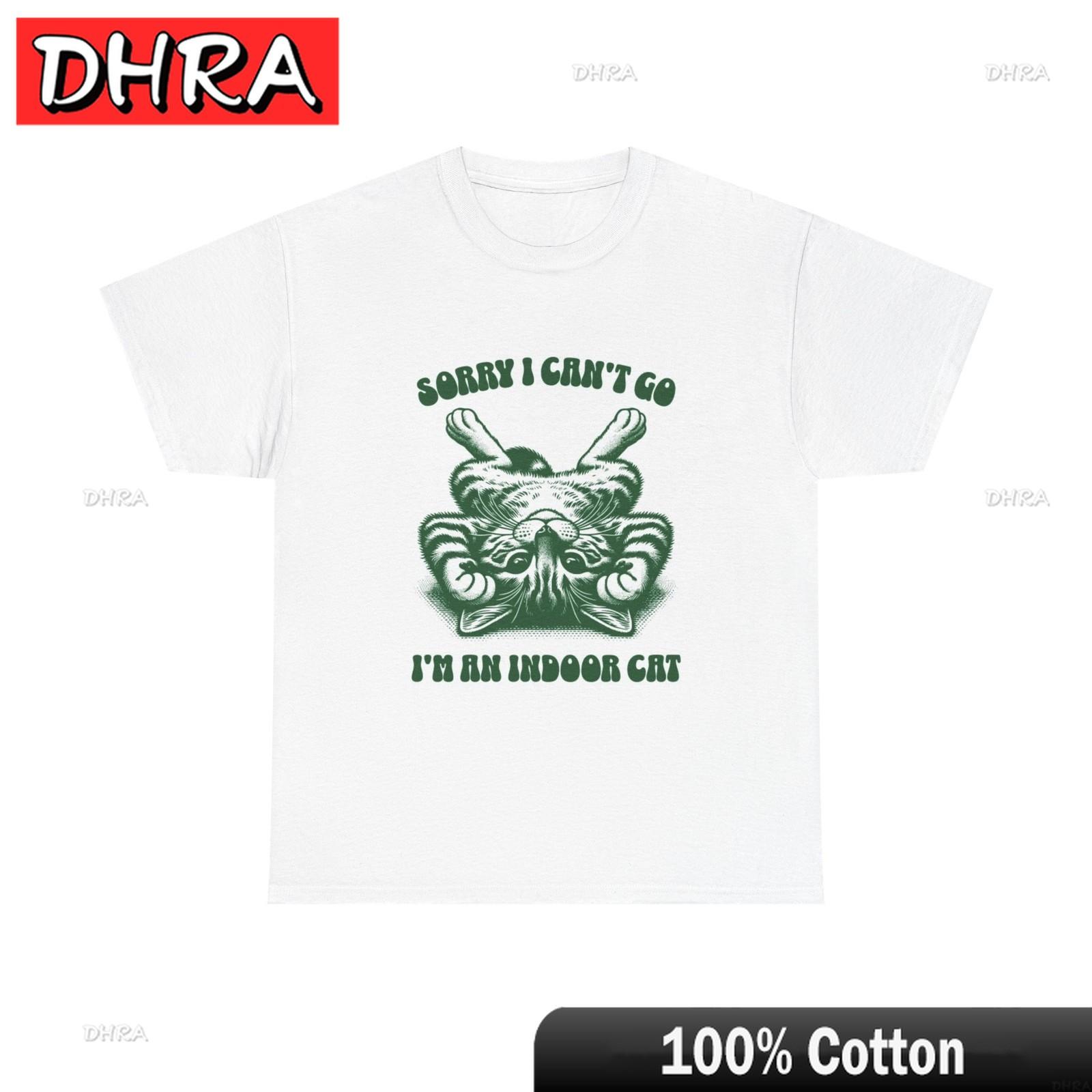 

Sorry I Cant Go Indoor Cat Graphic TShirt Unisex Heavy Cotton Tee Creative Clothing Artistic Unique Creative TShirts TShirt S
