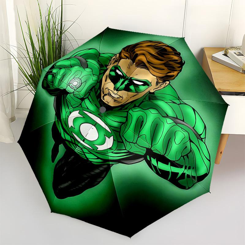 1pc Green Lantern, Superhero Umbrella - Automatic Open Compact Travel Umbrella with 40-Rib Durable Frame Yy251021083