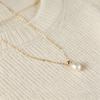 S911 Sterling Silver Natural Freshwater Pearl Necklace Women's Light Luxury High-end Niche Design Water Drop Pendant Collarbone Chain