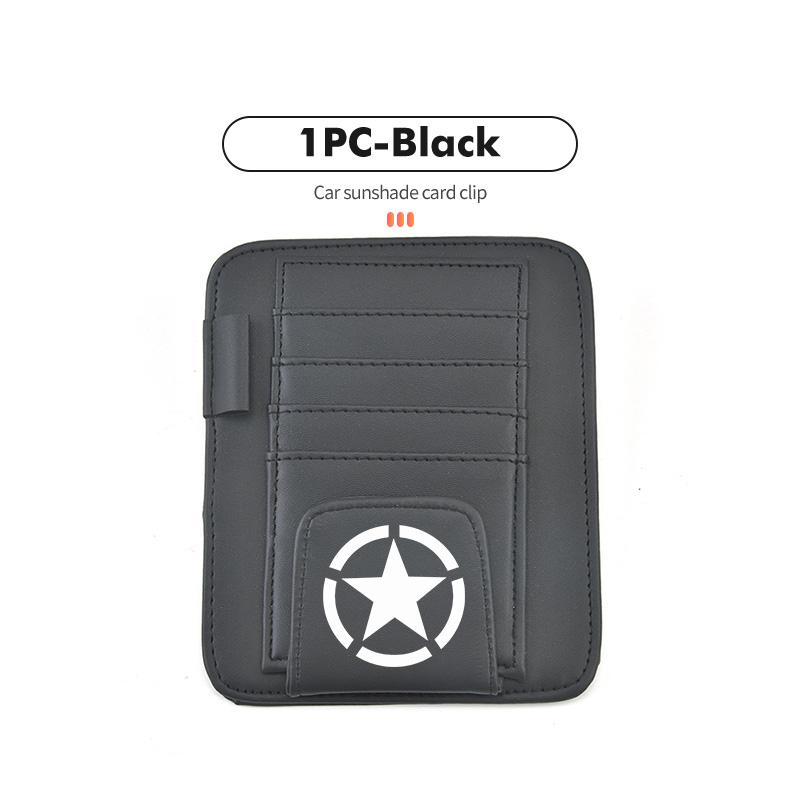 Car Sunvisor Storage Clip Multi-Pocket Card Ticket Clip Organizer Interior Accessories For Jeep JK JL JKU TJ YJ CJ Wrangler AMY1