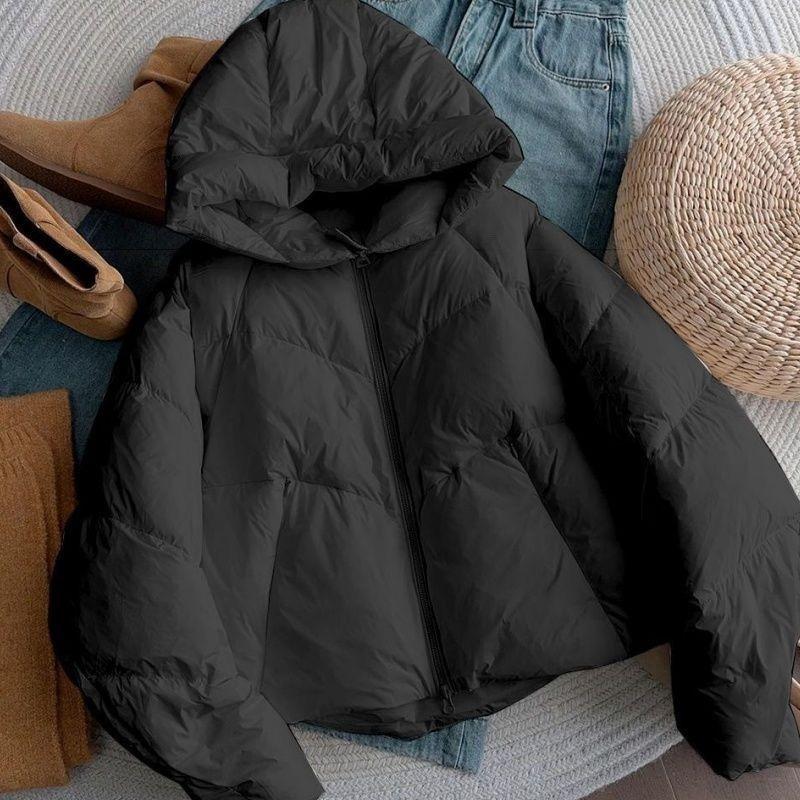 Winter Women Korean Puff Hooded Cotton Jacket Loose Casual Thick Warm Coat